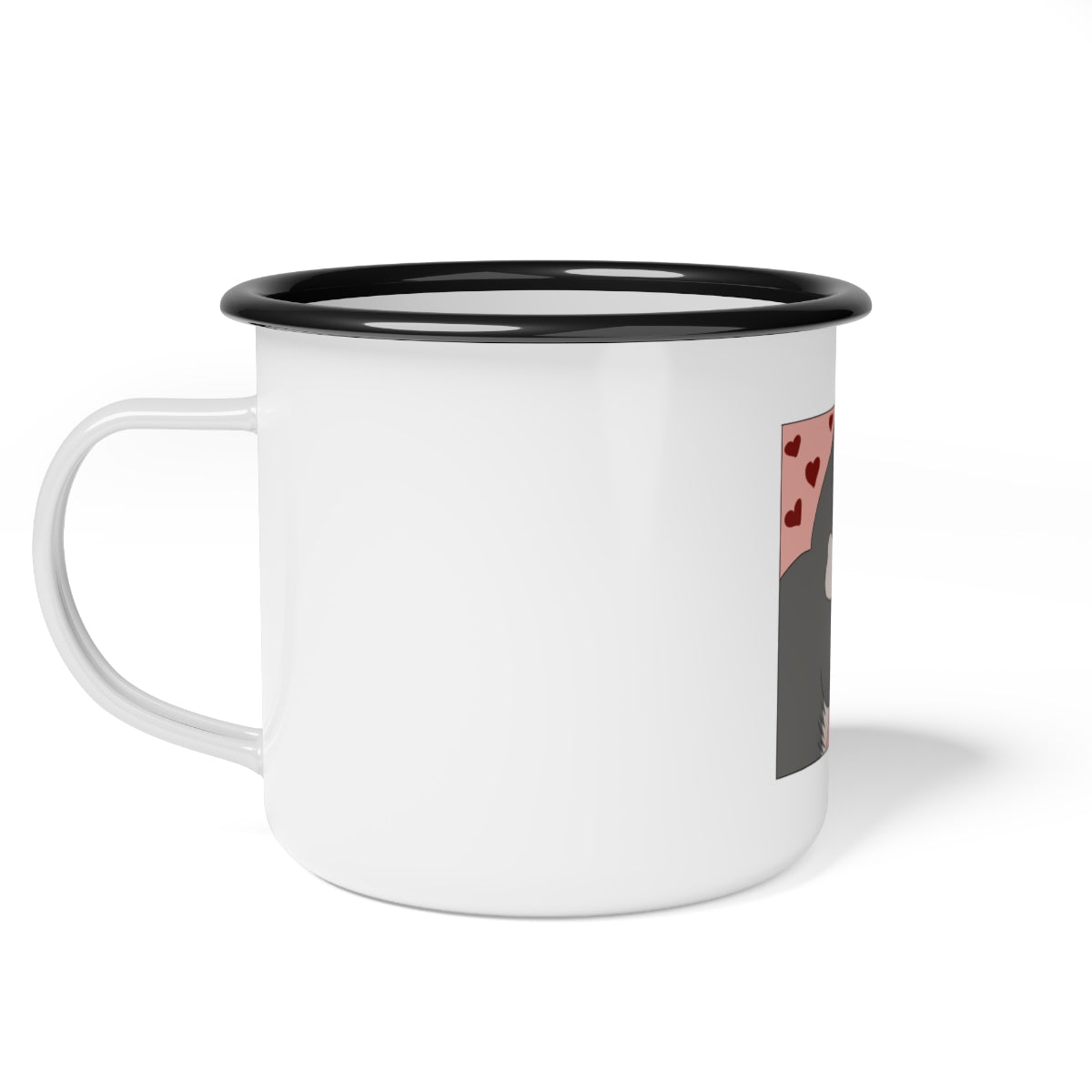 ID SPEND ALL 9 LIVES WITH YOU Enamel Camping mug BLACK RIM